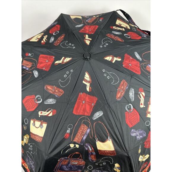 Brighton Black & Red Accessory Pattern Umbrella - Picture 1 of 11